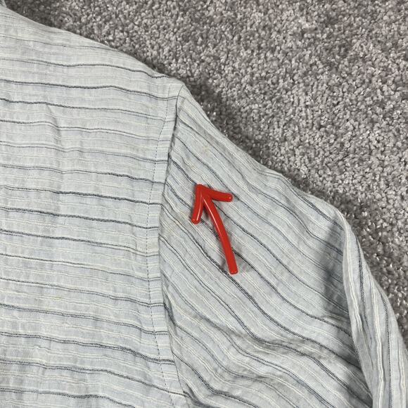 J Jill Button Up Blouse Womens Medium Linen Rayon Boho Bohemian Relaxed - Picture 7 of 12